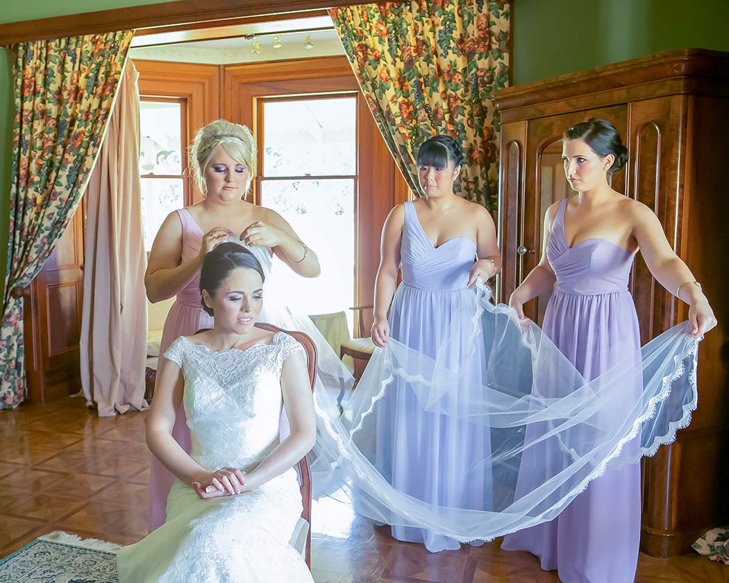 Bride gets ready on her wedding day