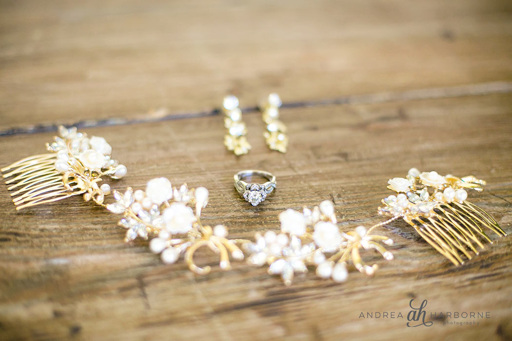 detailed photograph of wedding jewelry