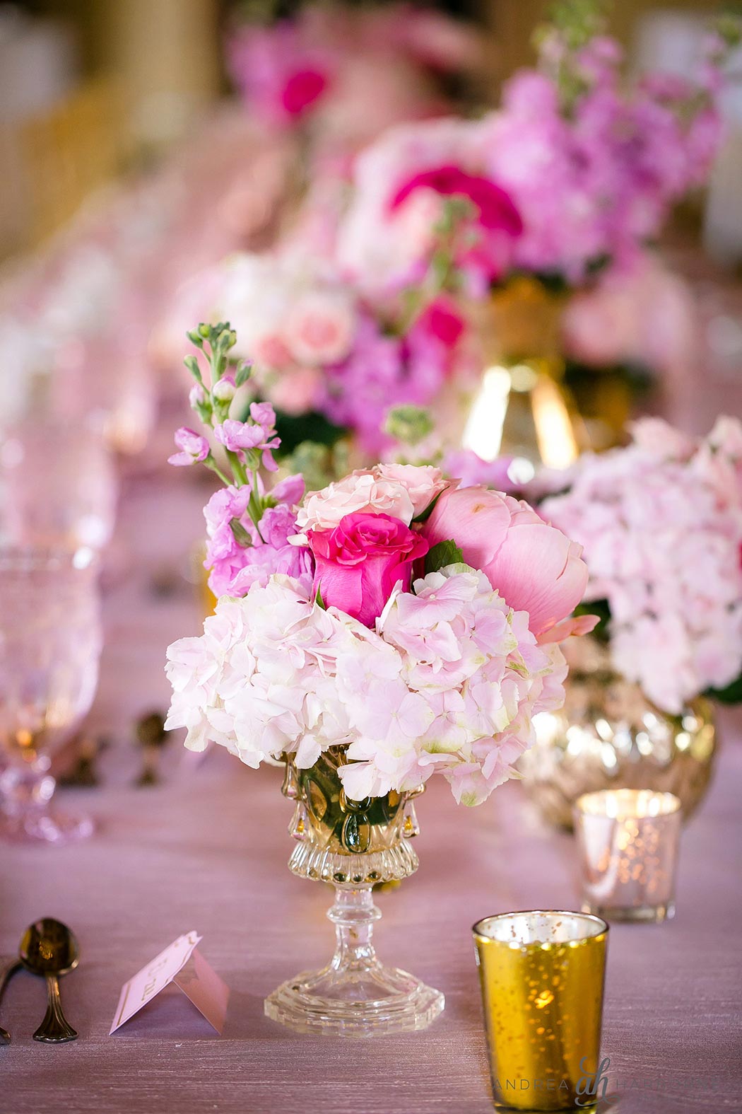 blush pink floral vintage table settings