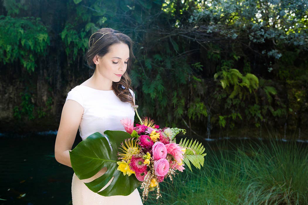 unique bridal bouquet with vibrant colors