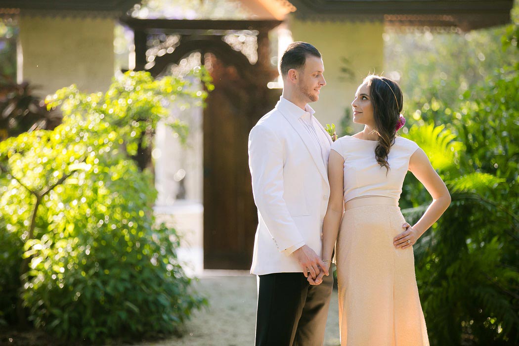 bride and groom at modern cuban wedding