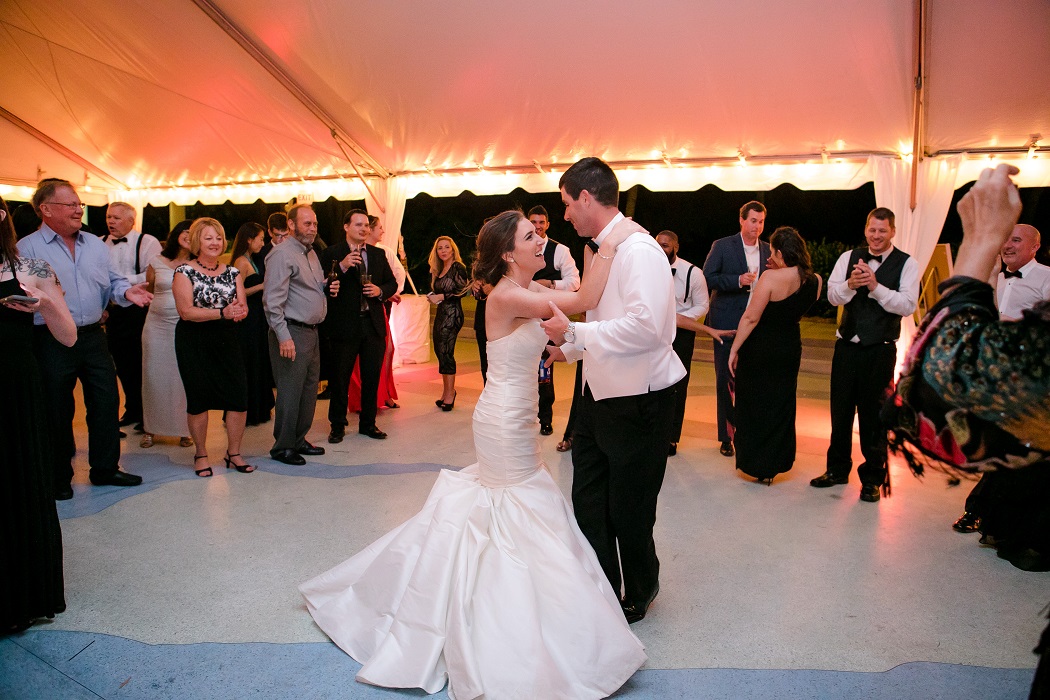 bride and groom first dance