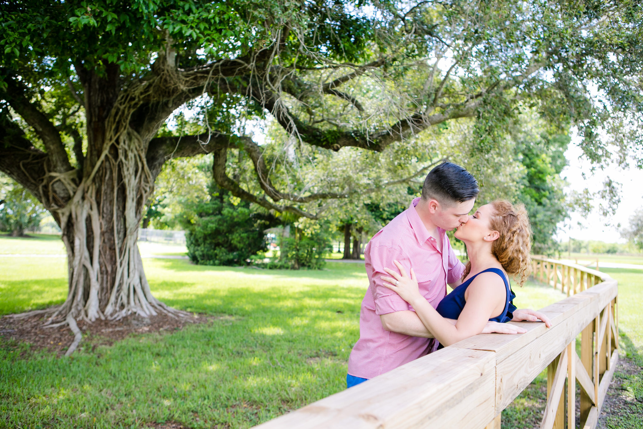 romantic couple in park