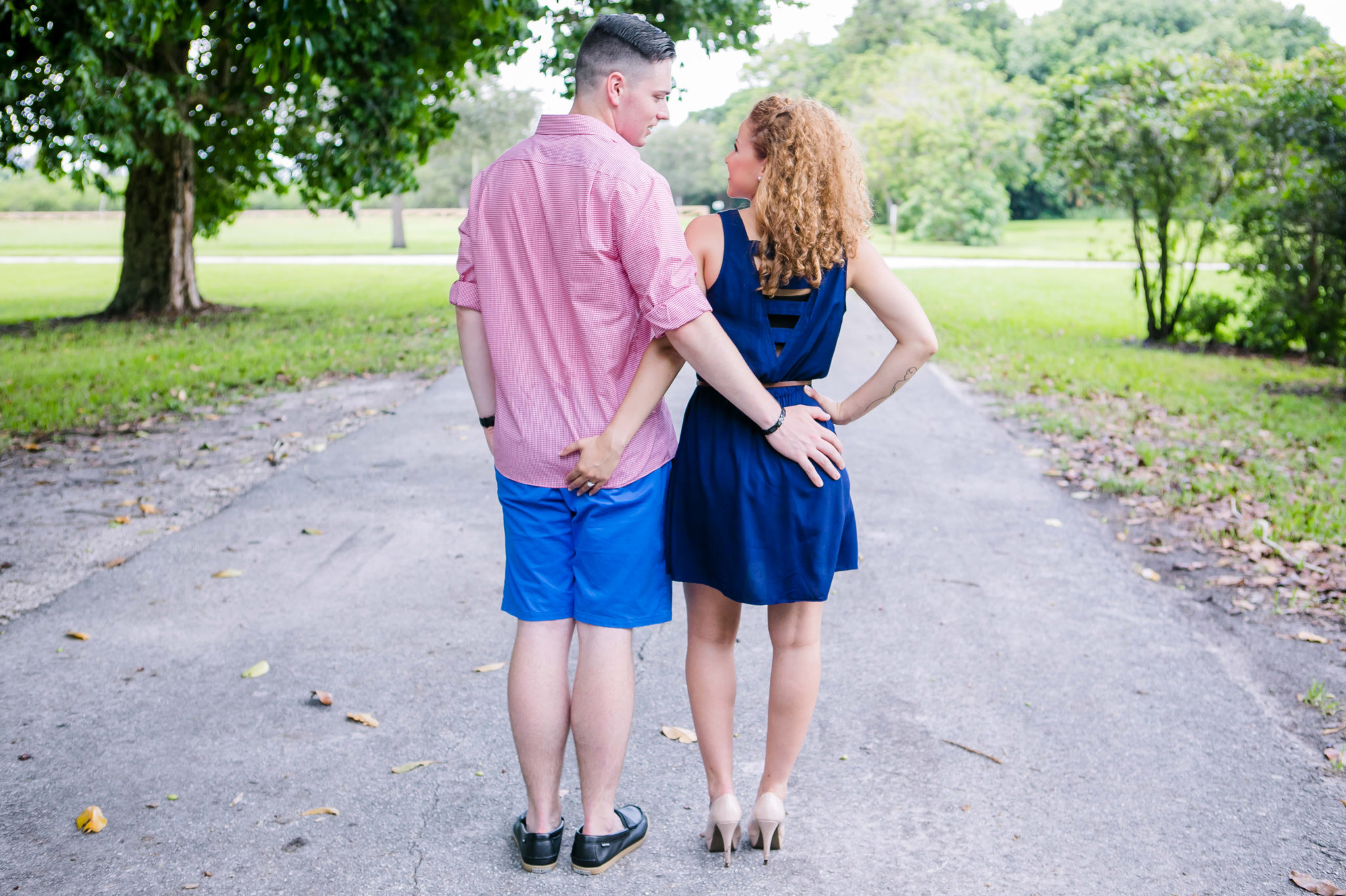 romantic couple during their engagement photoshoot