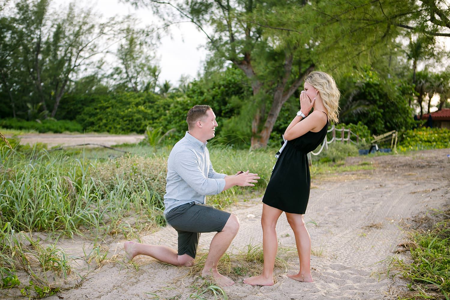 romantic beach proposal