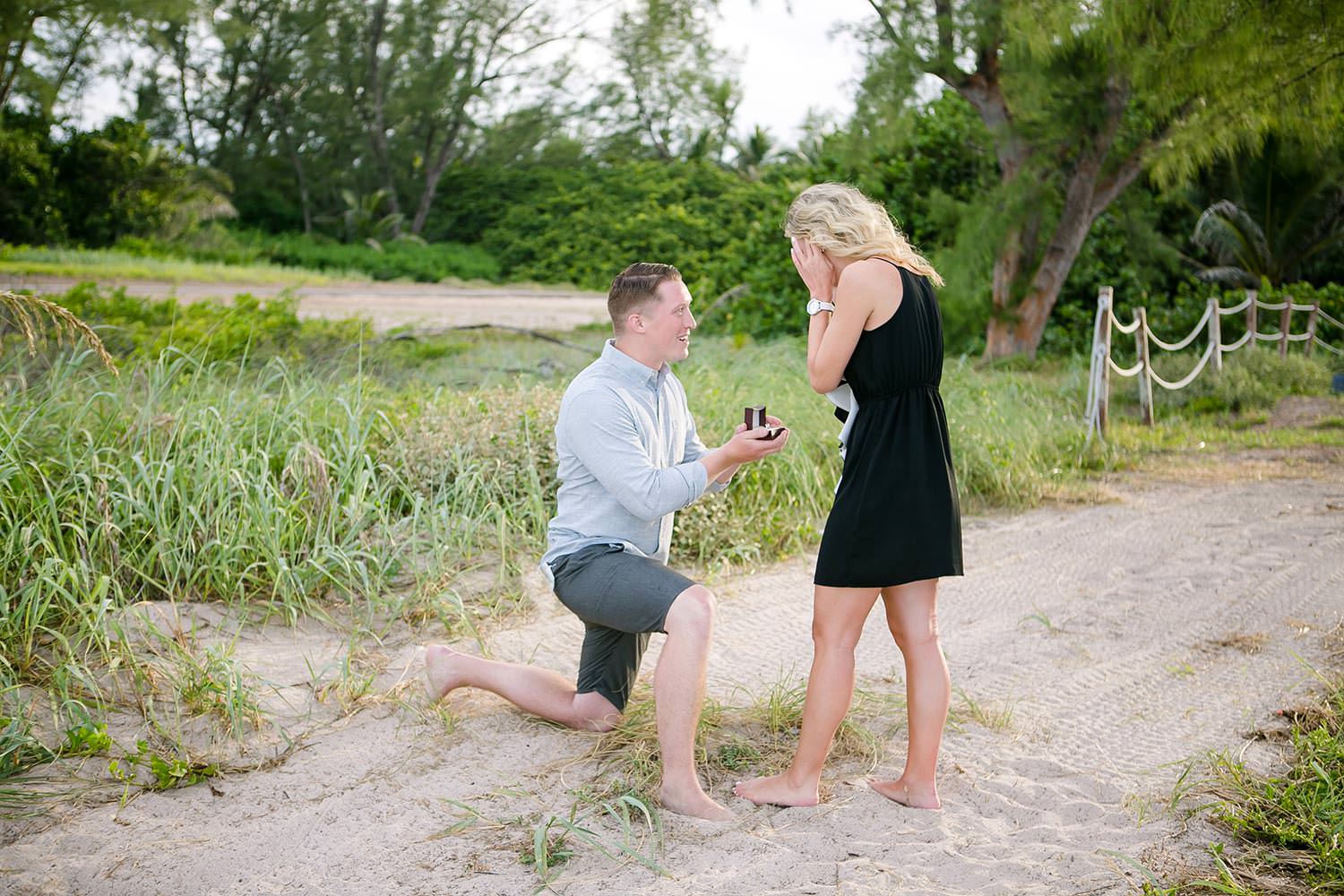 romantic beach proposal