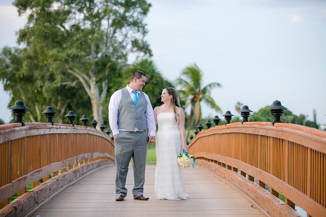 bridal portraits on the bridge of galuppi's in pompano beach