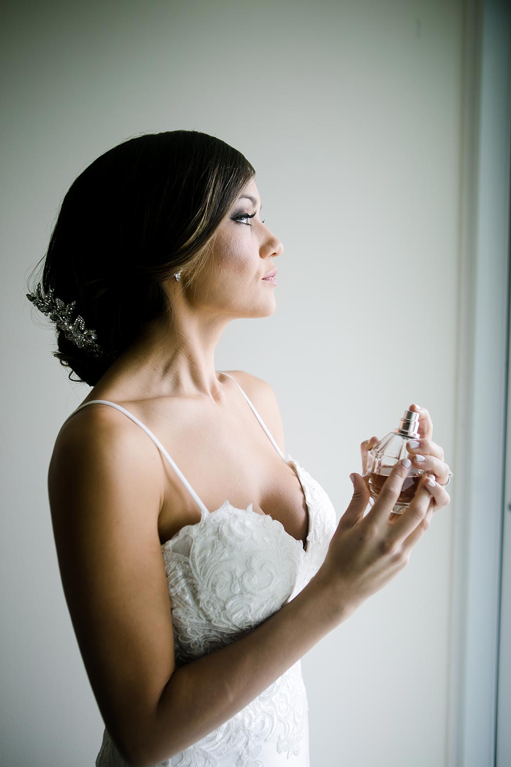 bride gets ready at biltmore hotel miami wedding | bride detail photography with perfume