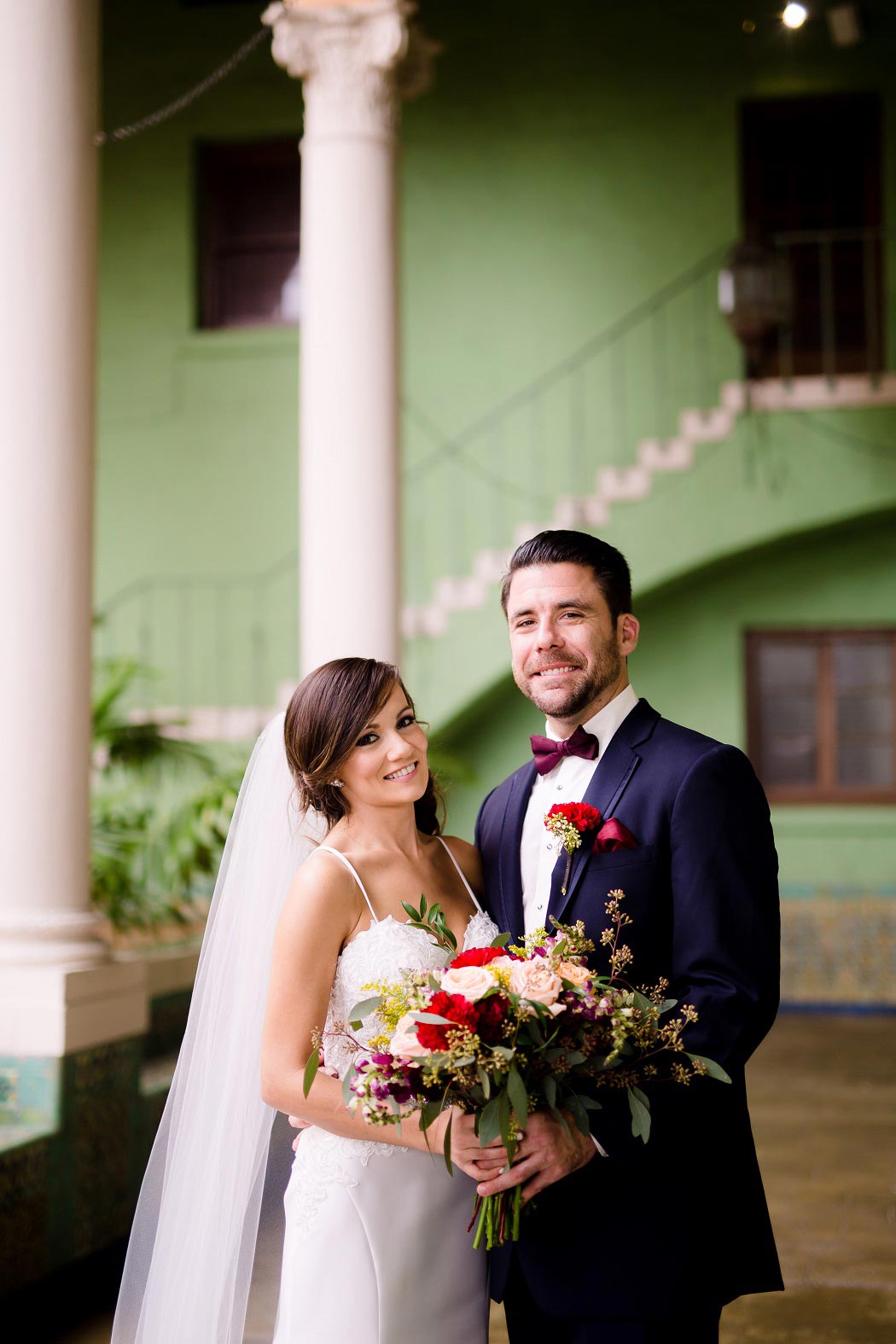 bride and groom after their first look at the biltmore hotel miami | wedding at biltmore hotel miami