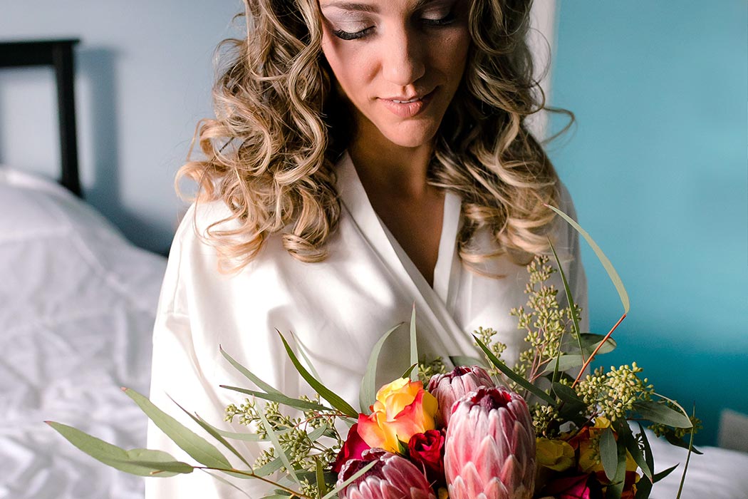 bride and her bouquet detail shot