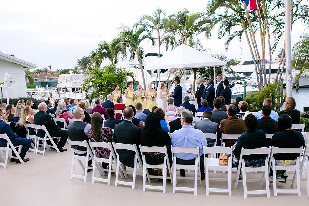 wedding set up during event at lighthouse point yacht club