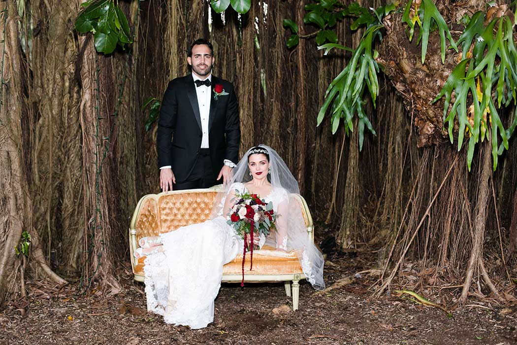 flamingo gardens wedding bride and groom