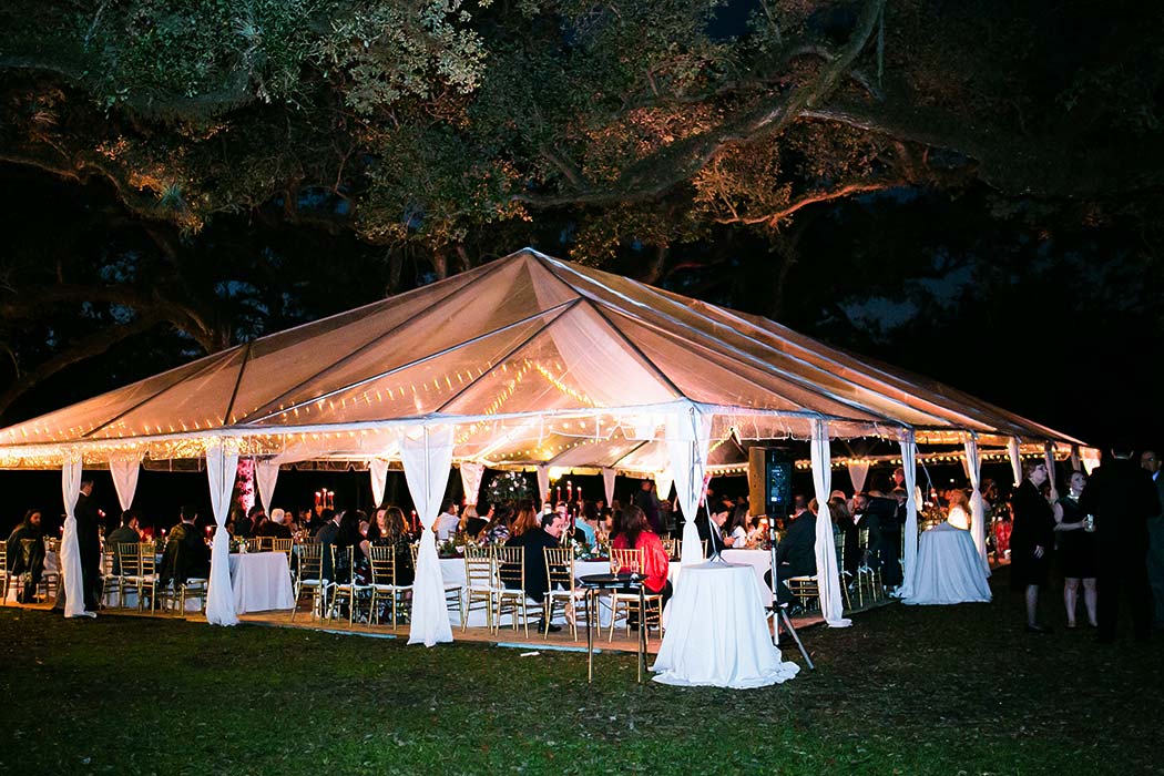 evening wedding at flamingo gardens