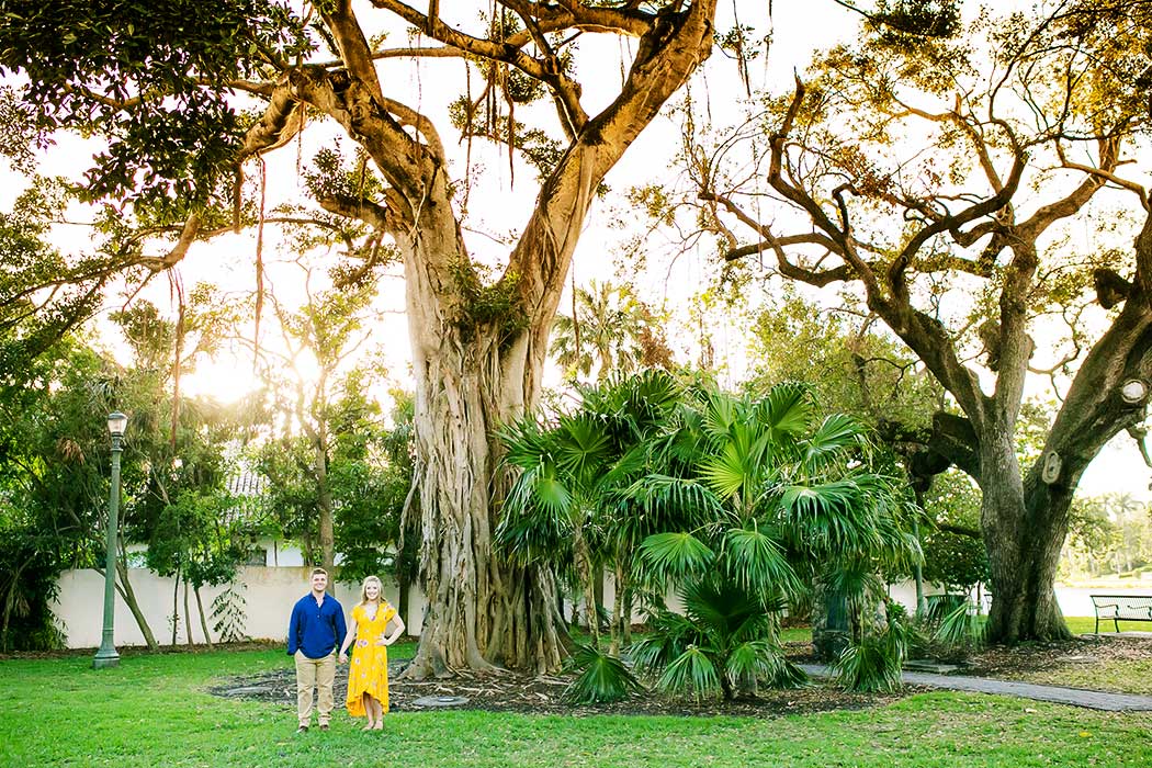 couple posing for engagement photoshoot near las olas boulevard | fort lauderdale