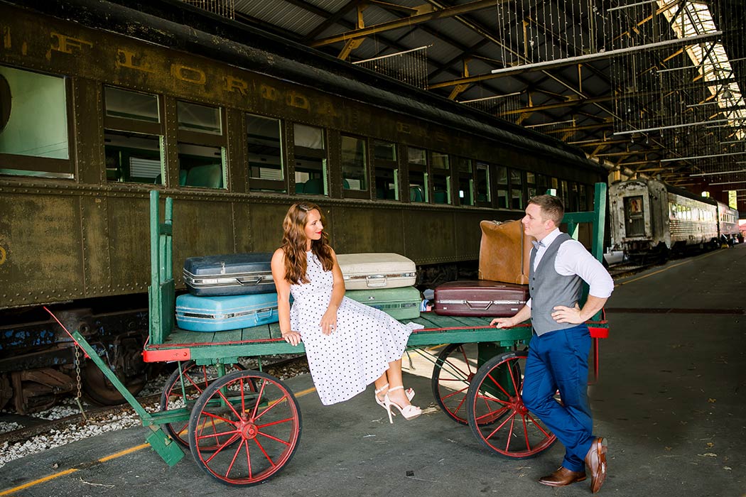 engagement photoshoot at gold coast railroad museum miami