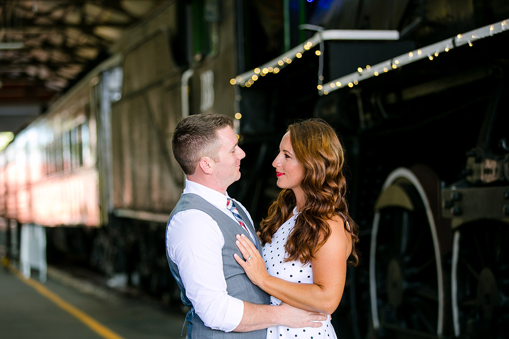posing for engagement photography session | vintage engagement