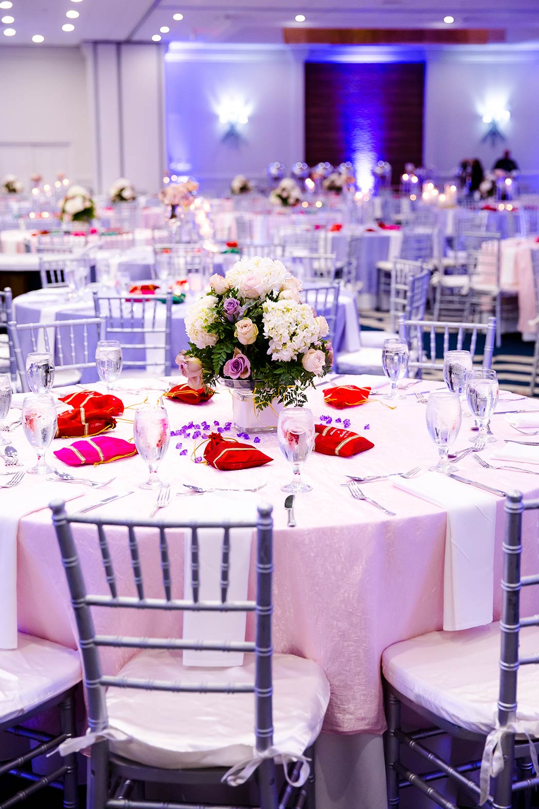 elegant wedding reception set up at bahia mar fort lauderdale