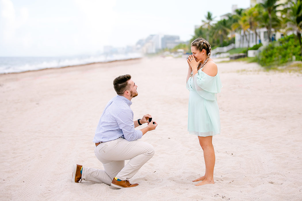 surprise engagement proposal on fort lauderdale beach