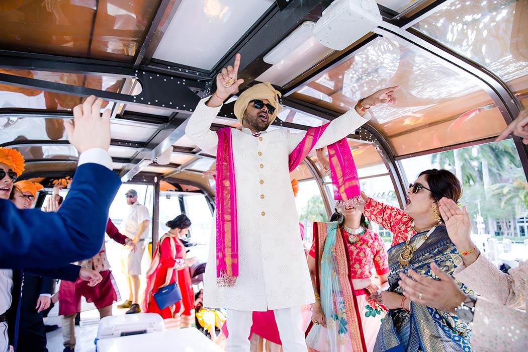 indian wedding baraat in fort lauderdale | indian wedding baraat fort lauderdale historical soc | indian baraat on board a boat in fort lauderdale | indian boat baraatiety