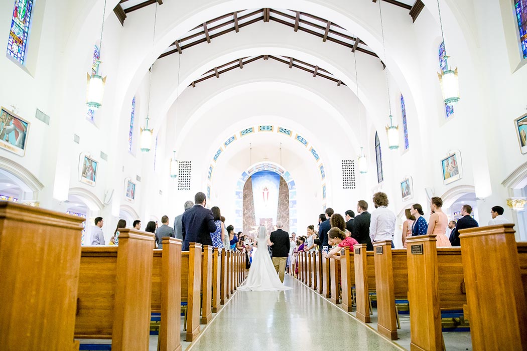 st anthonys church wedding fort lauderdale | bride walks down aisle photograph | photograph of bride walking down aisle