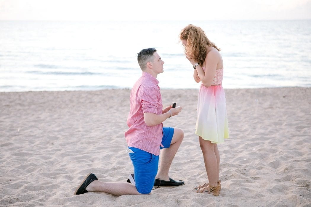 Romantic Beach Proposal Featured In The Knot | Fort Lauderdale Engagement