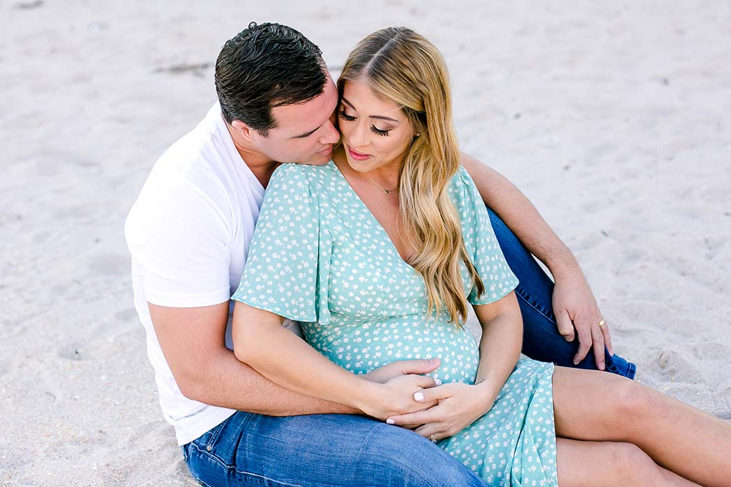 fun maternity session on beach | beach maternity photoshoot fort lauderdale south florida
