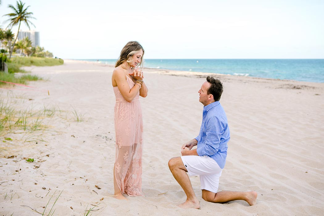 Surprise Beach Proposal Engagement Fort Lauderdale