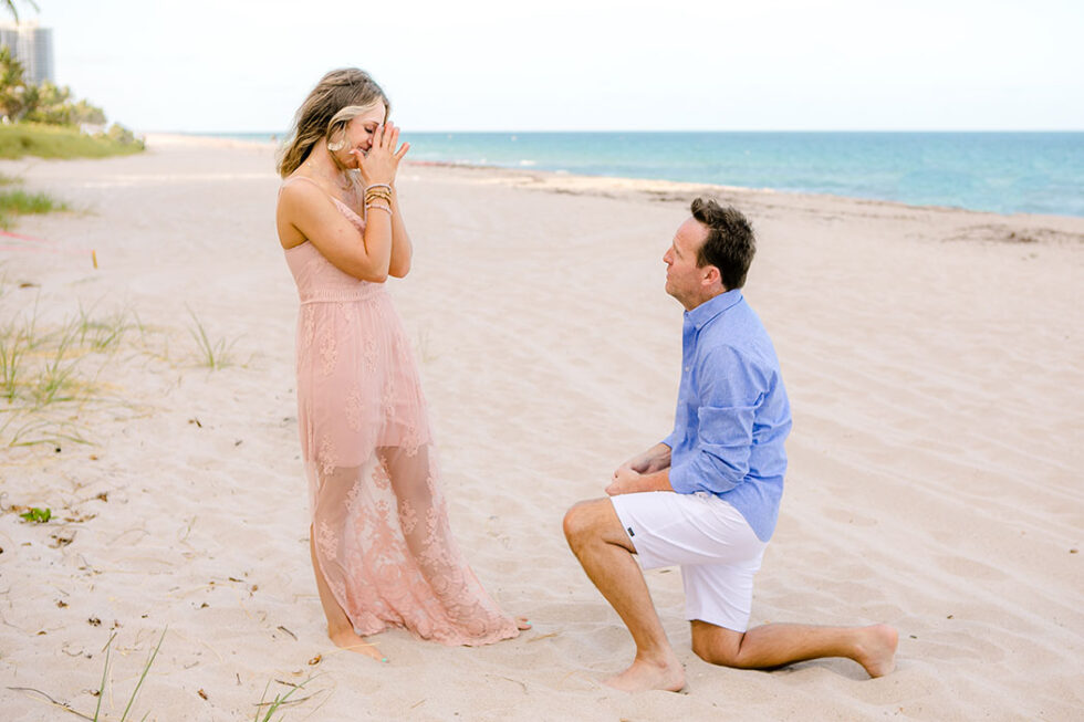 Surprise Beach Proposal Engagement Fort Lauderdale