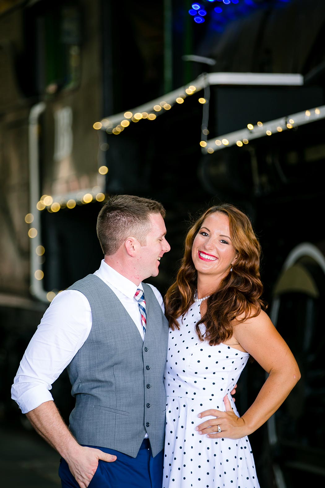 vintage inspired engagement photoshoot at miami's gold coast railroad museum