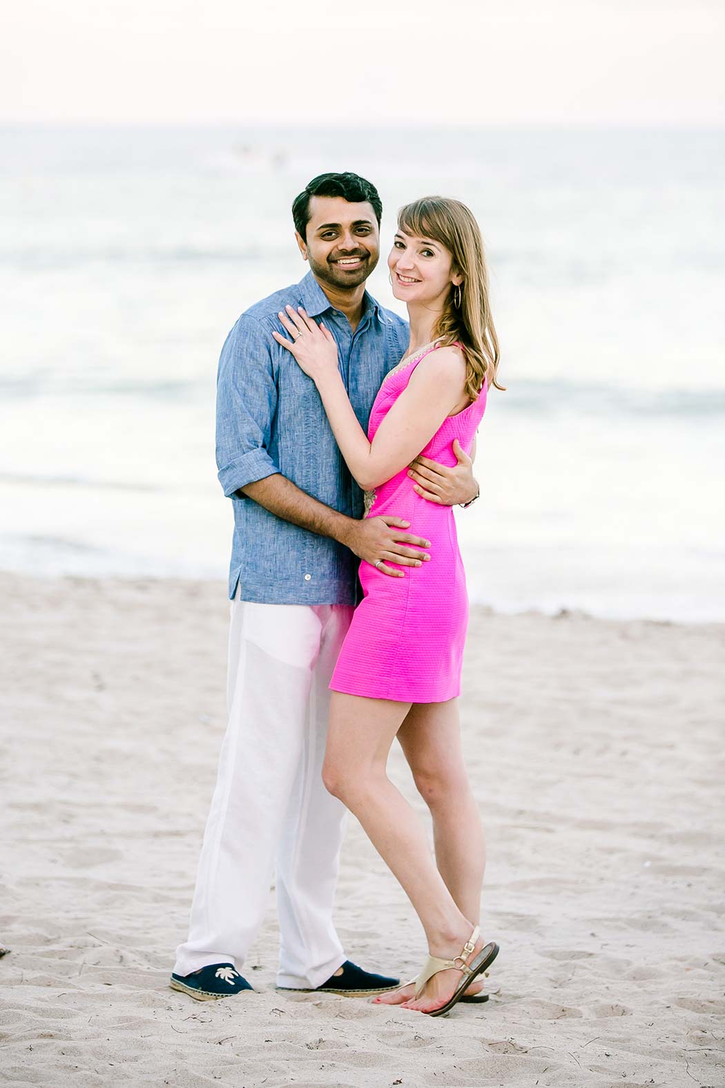indian couple pose for engagement photographs on fort lauderdale beach | indian couple | indian engagement | indian wedding photographer fort lauderdale