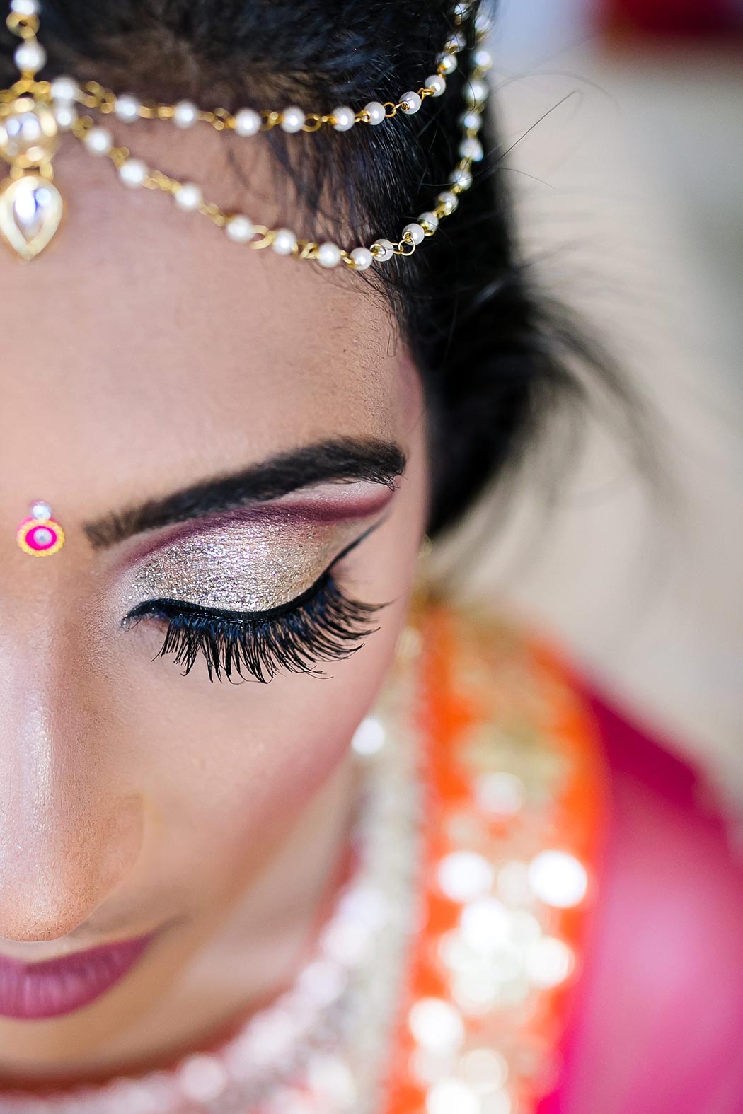 beautiful indian bride gets ready for her wedding in south florida