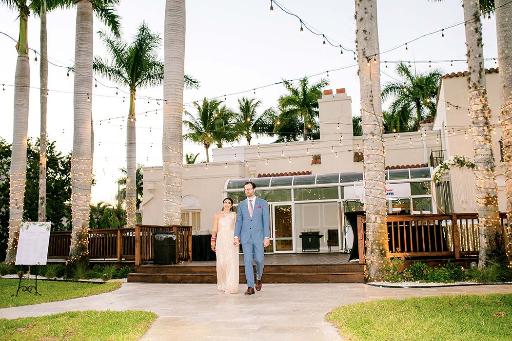 bride and groom arrive for wedding reception | The Alderman House wedding reception photograph 