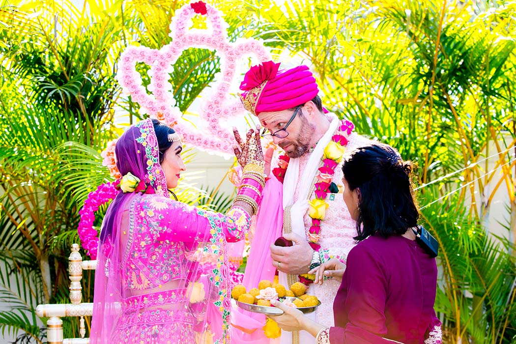 indian wedding ceremony | pink indian mandap | fort lauderale wedding photographs