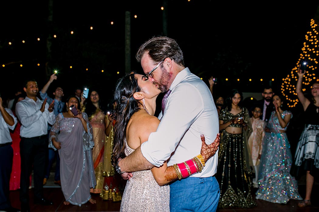 first kiss as man and wife during wedding | groom kisses bride for first time after wedding