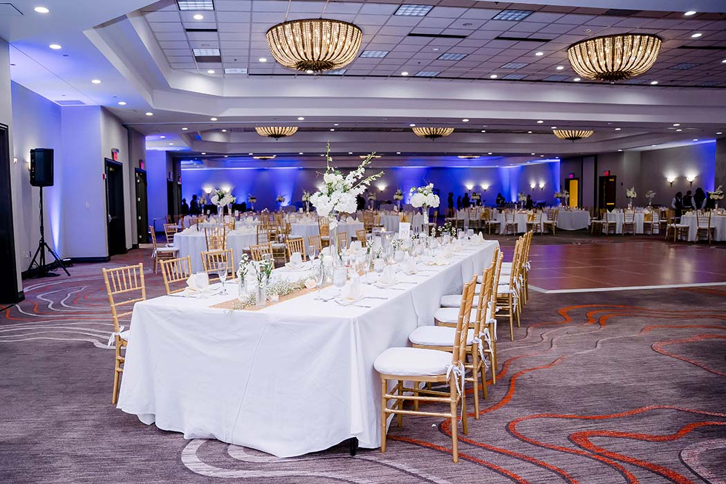 elegant wedding reception set up at fort lauderdale Marriott hotel