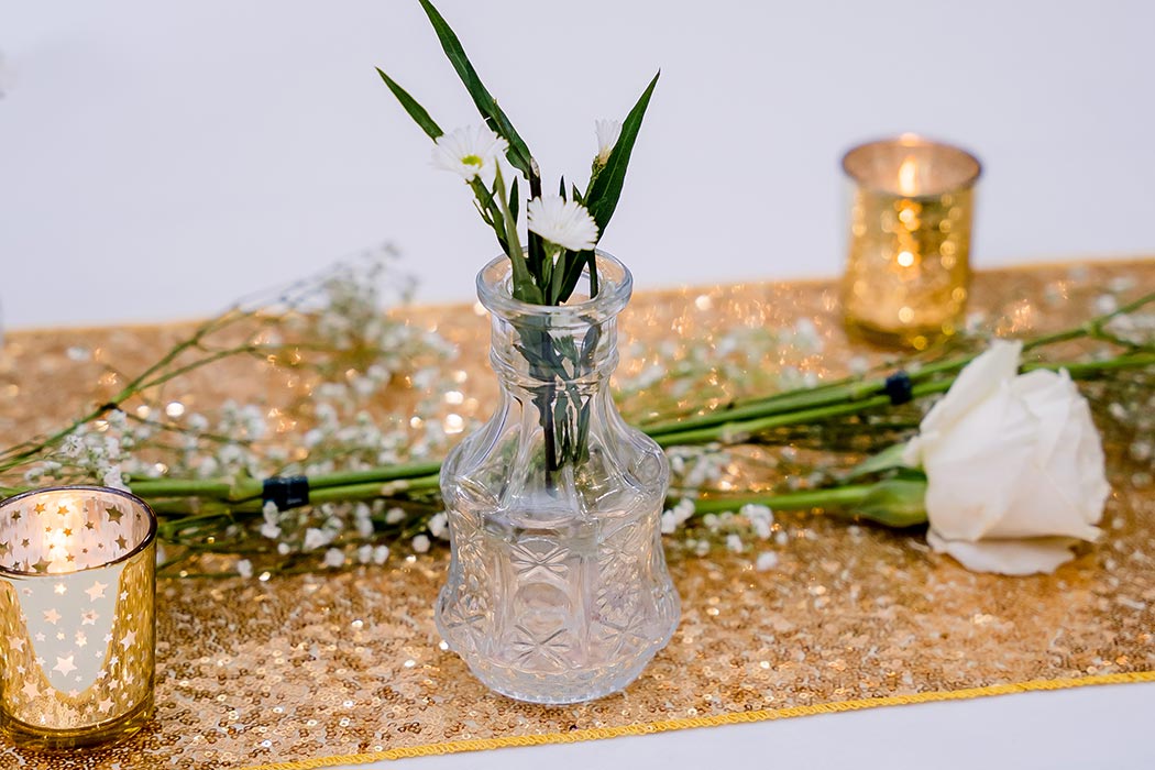 wedding detail shots | gorgeous white and gold wedding reception details | wedding reception white and gold table decor
