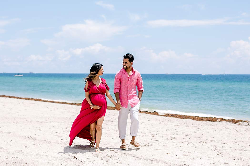 behind the scenes of a maternity photoshoot on fort lauderdale beach